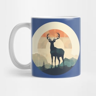 Deer Silhouette Emerald Forest Camping Sport Circle Mug